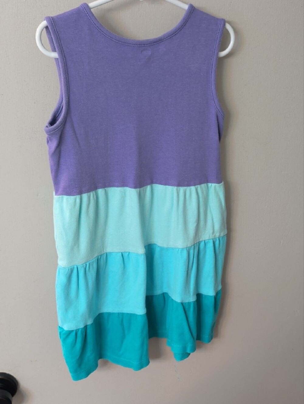 Girls' Tiered Tank Dress in Purple & Aqua - Unbranded - Picture 4 of 5